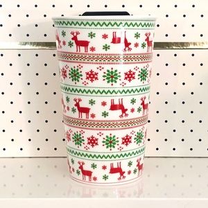 HOLIDAY CERAMIC TRAVEL MUG
